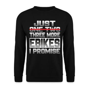 Just One More Ebike I Promise Ebike Electric Bike - Unisex Sweatshirt - black - Front - Alina (178cm) & Michal (187cm)