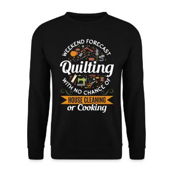 Prévisions du week-end : Quilting sans chance de maison - Sweat-shirt Unisexe - noir - Devant - Alina (178cm) & Michal (187cm)