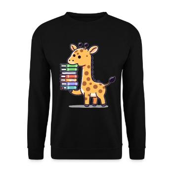 Reading Books Giraffe Book Book Lover - Unisex Sweatshirt - black - Front - Alina (178cm) & Michal (187cm)