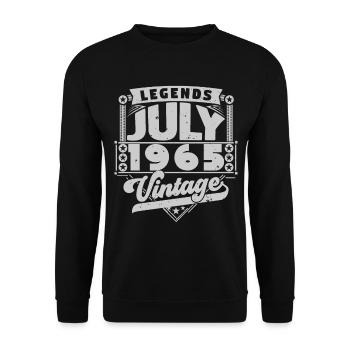 Cadeau Vintage Anniversaire Juillet 1965, juillet. - Sweat-shirt Unisexe - noir - Devant - Alina (178cm) & Michal (187cm)