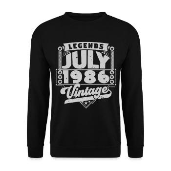 Vintage Birthday Gift July 1986, July. - Unisex Sweatshirt - black - Front - Alina (178cm) & Michal (187cm)