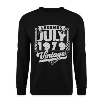 Cadeau Vintage Anniversaire Juillet 1979, juillet. - Sweat-shirt Unisexe - noir - Devant - Alina (178cm) & Michal (187cm)