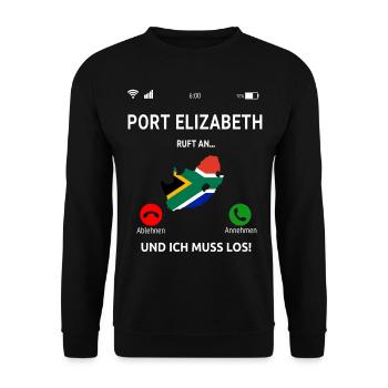 Port Elizabeth Urlaub Südafrika Idee - Unisex Pullover - Schwarz - Vorne - Alina (178cm) & Michal (187cm)