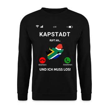 Kapstadt Ruft An Südafrika Cape Town Urlaub - Unisex Pullover - Schwarz - Vorne - Alina (178cm) & Michal (187cm)