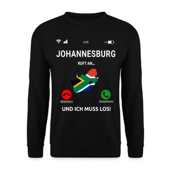 Johannesburg Ruft An Südafrika Urlaub Idee - Unisex Pullover - Schwarz - Vorne - Alina (178cm) & Michal (187cm)