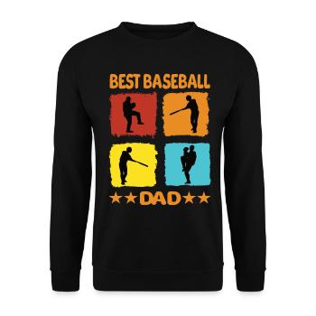 Best Baseball Dad - Unisex Pullover - Schwarz - Vorne - Alina (178cm) & Michal (187cm)