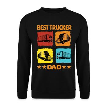 Meilleur père camionneur - Sweat-shirt Unisexe - noir - Devant - Alina (178cm) & Michal (187cm)