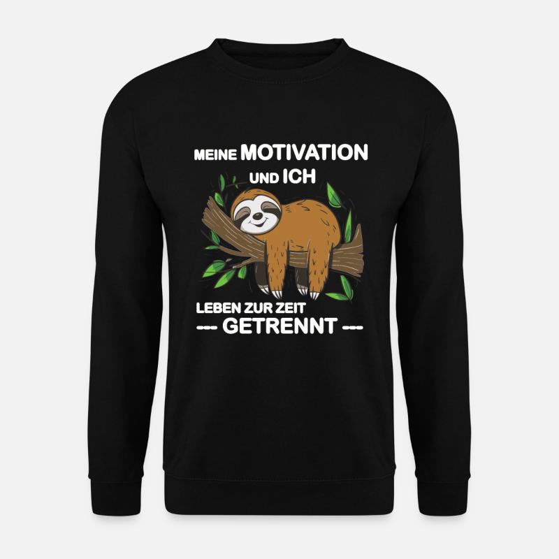 Funny sloth, no desire - Unisex Sweatshirt - black