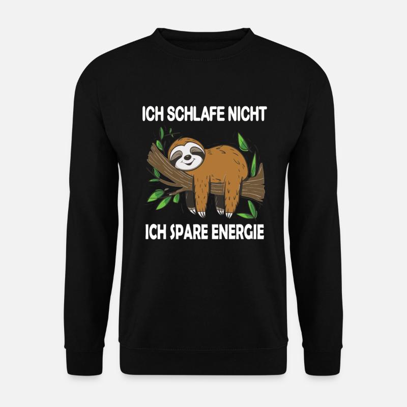 Funny sloth, no desire - Unisex Sweatshirt - black