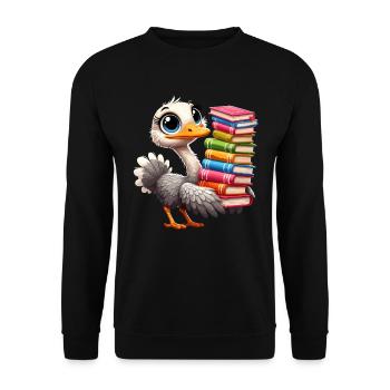 Reading Books Strauss Book Book Lover - Unisex Sweatshirt - black - Front - Alina (178cm) & Michal (187cm)
