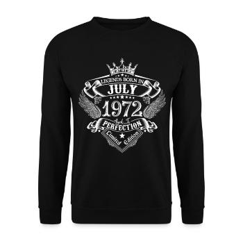 Juli 1972 Geburtstag Juli 1972 Juli - Unisex Pullover - Schwarz - Vorne - Alina (178cm) & Michal (187cm)