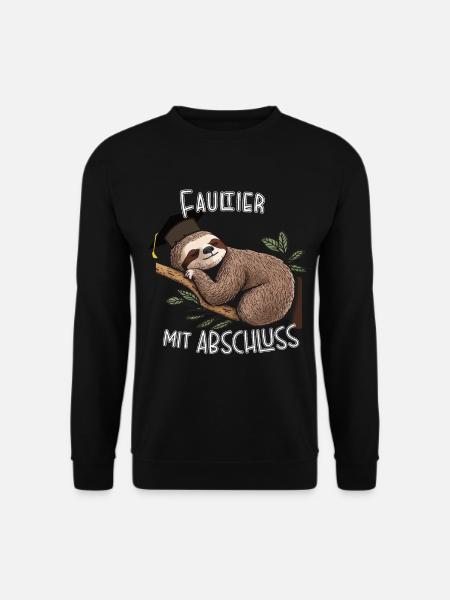 Faultier mit Abschluss - Unisex Pullover - Schwarz