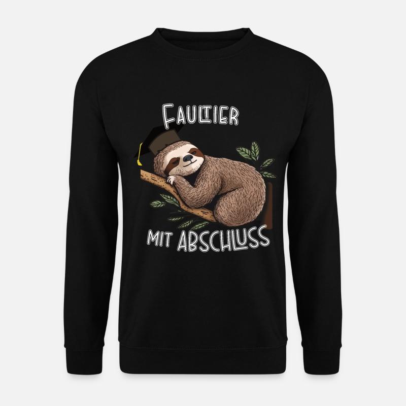 Faultier mit Abschluss - Unisex Pullover - Schwarz