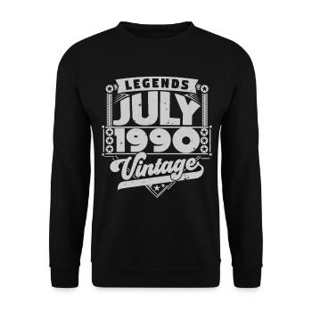 Vintage Geburtstagsgeschenk Juli 1990, Juli. - Unisex Pullover - Schwarz - Vorne - Alina (178cm) & Michal (187cm)