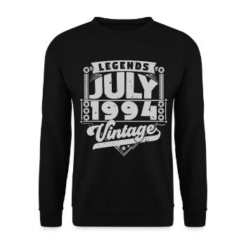 Vintage Geburtstagsgeschenk Juli 1994, Juli. - Unisex Pullover - Schwarz - Vorne - Alina (178cm) & Michal (187cm)