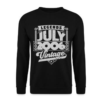 Vintage Geburtstagsgeschenk Juli 2006, Juli. - Unisex Pullover - Schwarz - Vorne - Alina (178cm) & Michal (187cm)