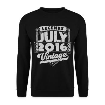 Vintage Geburtstagsgeschenk Juli 2016, Juli. - Unisex Pullover - Schwarz - Vorne - Alina (178cm) & Michal (187cm)