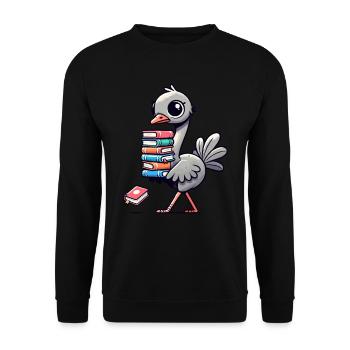 Reading Books Strauss Book Book Lover - Unisex Sweatshirt - black - Front - Alina (178cm) & Michal (187cm)