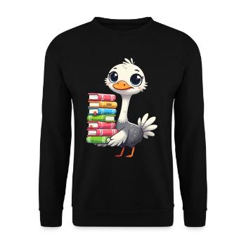 Reading Books Strauss Book Book Lover - Unisex Sweatshirt - black - Front - Alina (178cm) & Michal (187cm)