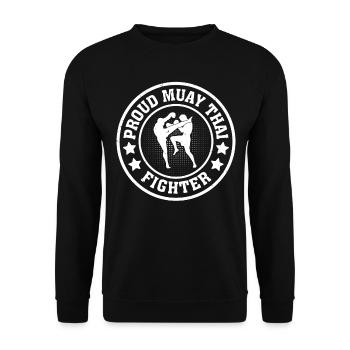 Proud Muay Thai Fighter - Muay Thai - Unisex Sweatshirt - black - Front - Alina (178cm) & Michal (187cm)