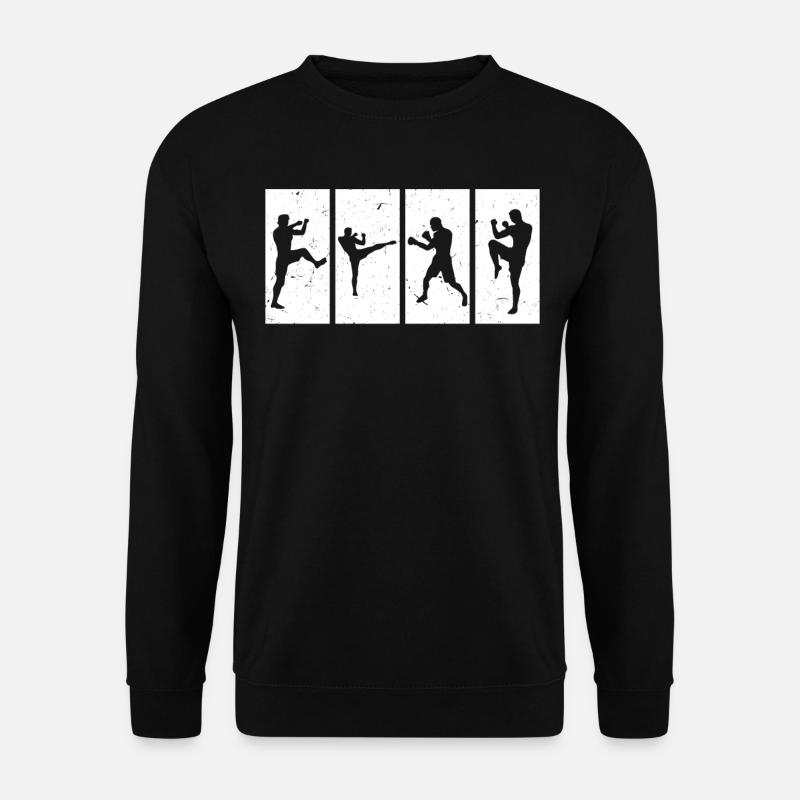 Muay Thai silhouettes Muay Thai fighter - Unisex Pullover - Schwarz