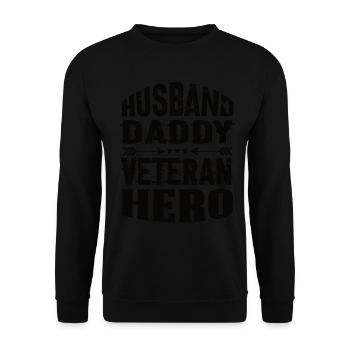 Mari Papa Héros vétéran - Sweat-shirt Unisexe - noir - Devant - Alina (178cm) & Michal (187cm)