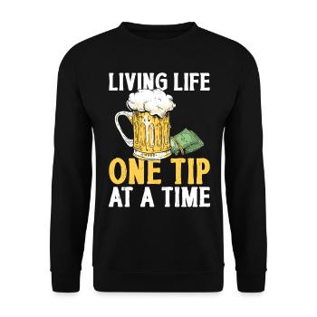 Bartender Mixologist Living Life - Unisex Sweatshirt - black - Front - Alina (178cm) & Michal (187cm)