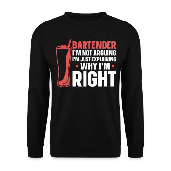 Bartender Mixologist Bartender I'm - Unisex Pullover - Schwarz - Vorne - Alina (178cm) & Michal (187cm)