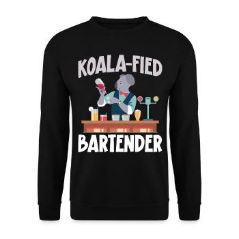 Bartender Mixologist Koala - Unisex Pullover - Schwarz - Vorne - Alina (178cm) & Michal (187cm)