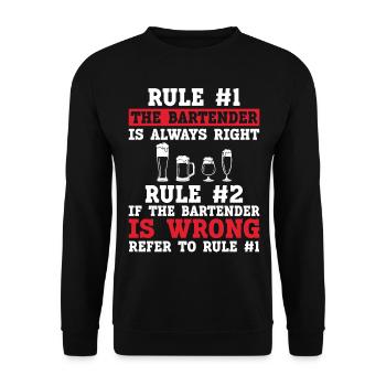 Barman Mixologue Règle #1 Le - Sweat-shirt Unisexe - noir - Devant - Alina (178cm) & Michal (187cm)