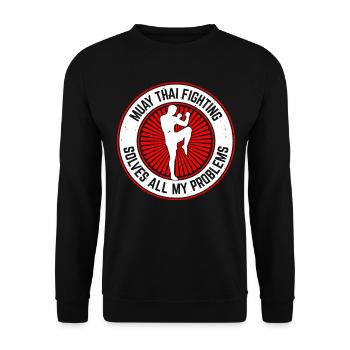 Les combats de Muay Thai résolvent tous mes problèmes - Drôle - Sweat-shirt Unisexe - noir - Devant - Alina (178cm) & Michal (187cm)