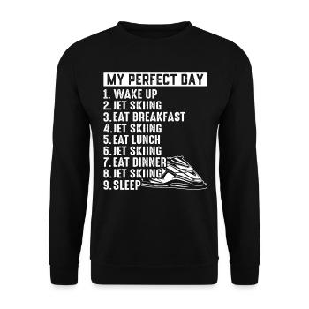 Jet Ski Ma journée parfaite Plan de journée Jet Ski Jet Ski - Sweat-shirt Unisexe - noir - Devant - Alina (178cm) & Michal (187cm)