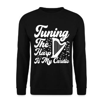 Harfe Design Für Harfenspieler - Unisex Pullover - Schwarz - Vorne - Alina (178cm) & Michal (187cm)