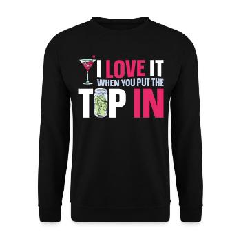 Bartender Mixologist I Love It - Unisex Pullover - Schwarz - Vorne - Alina (178cm) & Michal (187cm)
