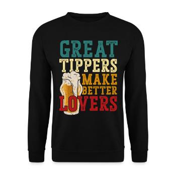 Bartender Mixologist Great Tippers - Unisex Sweatshirt - black - Front - Alina (178cm) & Michal (187cm)