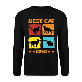 Best Cat Dad - Unisex Sweatshirt - black - Front - Alina (178cm) & Michal (187cm)