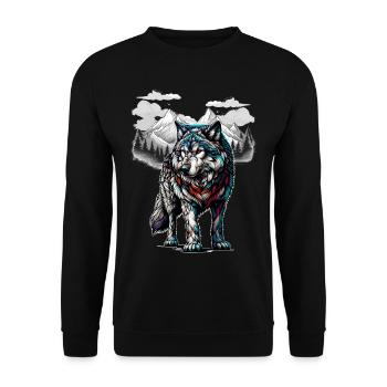 Loups, Loup, Nature, Nature, Sauvage, Animaux Sauvages, Animaux De Meute - Sweat-shirt Unisexe - noir - Devant - Alina (178cm) & Michal (187cm)
