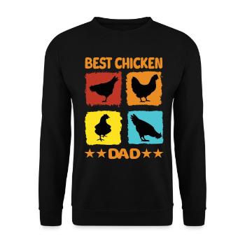 Best Chicken Dad - Unisex Sweatshirt - black - Front - Alina (178cm) & Michal (187cm)