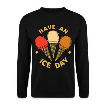 Eis Eiscreme Liebhaber Eistüten - Unisex Pullover - Schwarz - Vorne - Alina (178cm) & Michal (187cm)