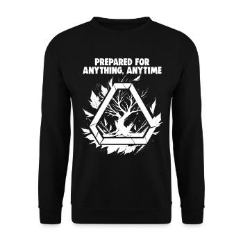 Bushcrafting Outdoor Prepared For Anything - Unisex Sweatshirt - black - Front - Alina (178cm) & Michal (187cm)