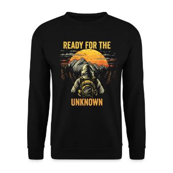 Bushcrafting Outdoor Ready For The Unknown - Unisex Sweatshirt - black - Front - Alina (178cm) & Michal (187cm)