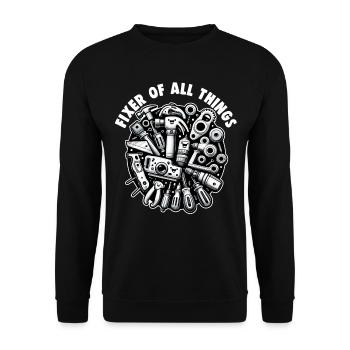 Handyman Papa Fixer Of All Things DIY - Unisex Sweatshirt - black - Front - Alina (178cm) & Michal (187cm)