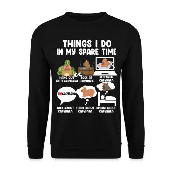 Ce que je fais pendant mon temps libre Capybara - Sweat-shirt Unisexe - noir - Devant - Alina (178cm) & Michal (187cm)