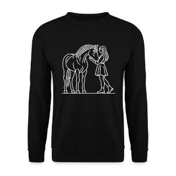 Cavalier Équitation Horse Head Equestrian - Sweat-shirt Unisexe - noir - Devant - Alina (178cm) & Michal (187cm)