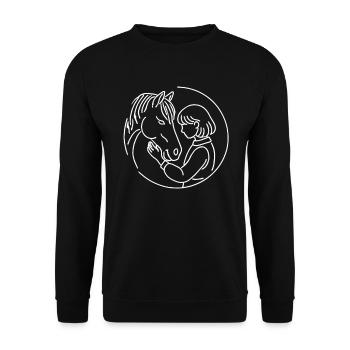 Cavalier Équitation Horse Head Equestrian - Sweat-shirt Unisexe - noir - Devant - Alina (178cm) & Michal (187cm)