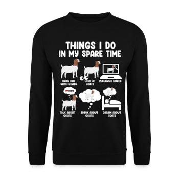 Things I Do In My Spare Time Goat - Unisex Sweatshirt - black - Front - Alina (178cm) & Michal (187cm)
