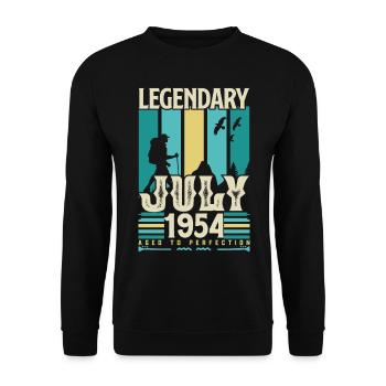 Geburtstagsgeschenk Juli 1954, Vintage Juli. - Unisex Pullover - Schwarz - Vorne - Alina (178cm) & Michal (187cm)