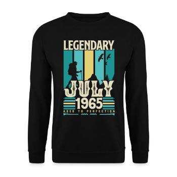 cadeau Anniversaire Juillet 1965, Vintage juillet. - Sweat-shirt Unisexe - noir - Devant - Alina (178cm) & Michal (187cm)