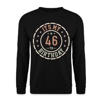 Es ist mein 46. Geburtstag 46 Jahre altes Geschenk - Unisex Pullover - Schwarz - Vorne - Alina (178cm) & Michal (187cm)