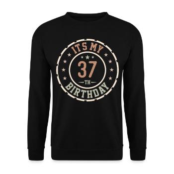 C'est Mon 37e Anniversaire Cadeau 37 Ans - Sweat-shirt Unisexe - noir - Devant - Alina (178cm) & Michal (187cm)